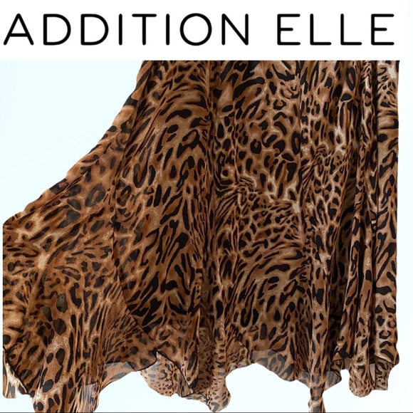 Asymmetric Gored Leopard Skirt by Addition Elle - Picture 4 of 10